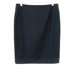 Elie Tahari Black Pinstripe Pencil Skirt